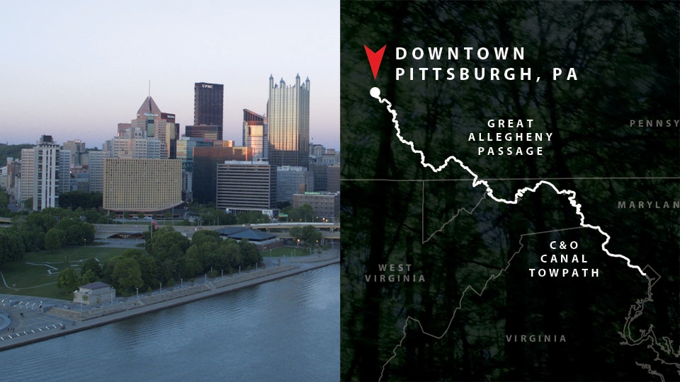 Downtown Pittsburgh, PA •	GAP MILE 150
