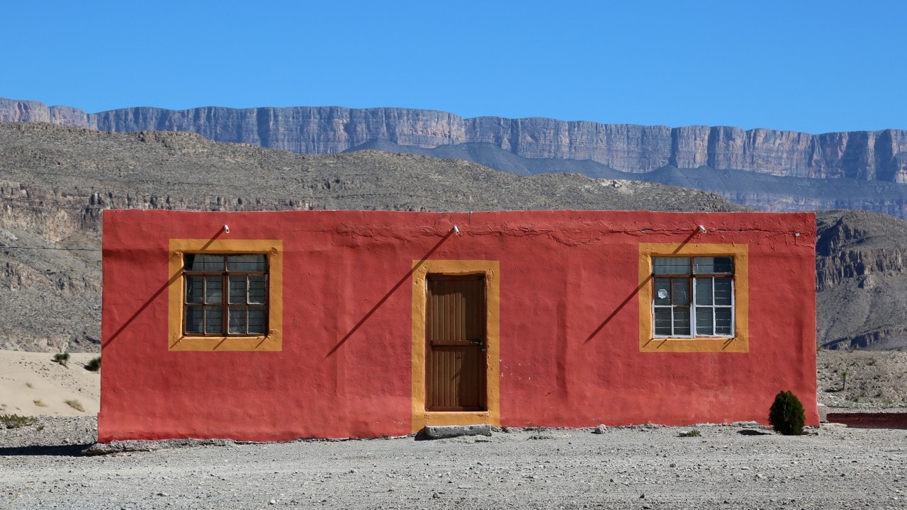 The houses are colorful in Boquillas, Mexico.