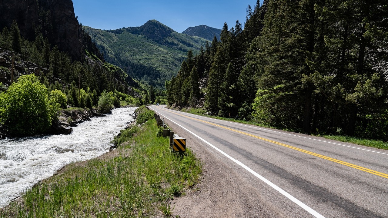 The Crystal River parallels Highway 133 in Colorado.
