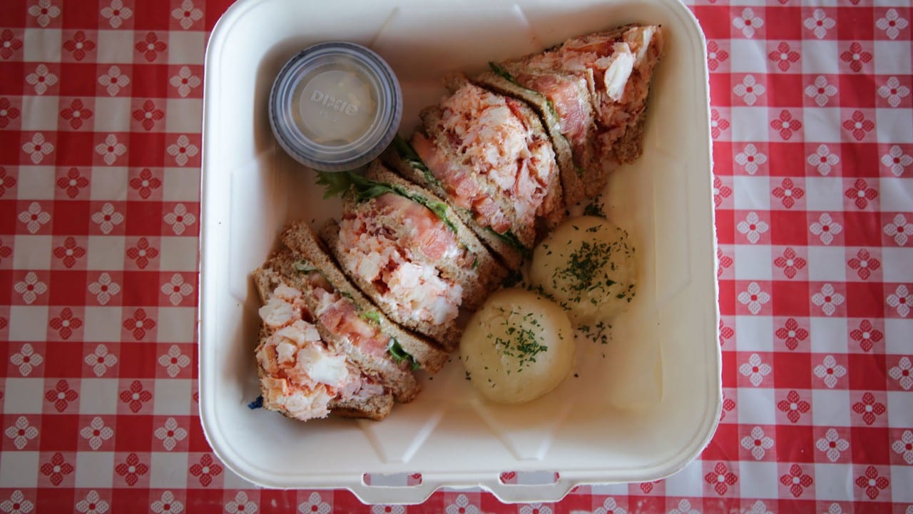 Lobster club sandwich at the Chowder House