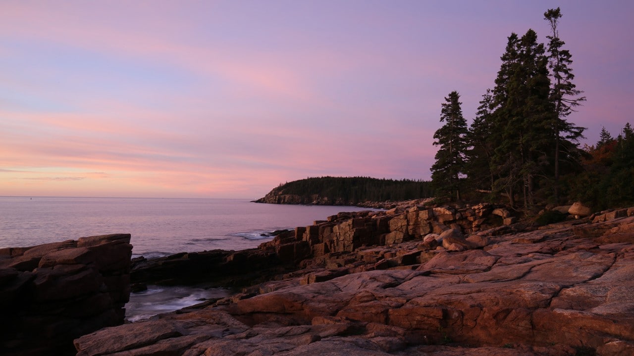 Early light along the Acadia coastline.