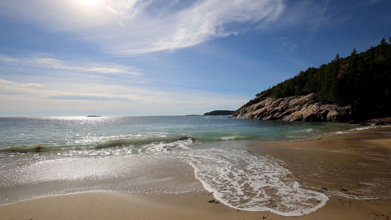 Sand Beach is a popular swimming destination during the summer.