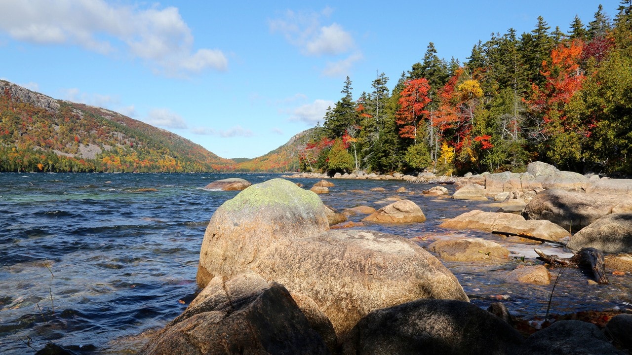 The hike around Jordan Pond is beautiful, especially in fall.