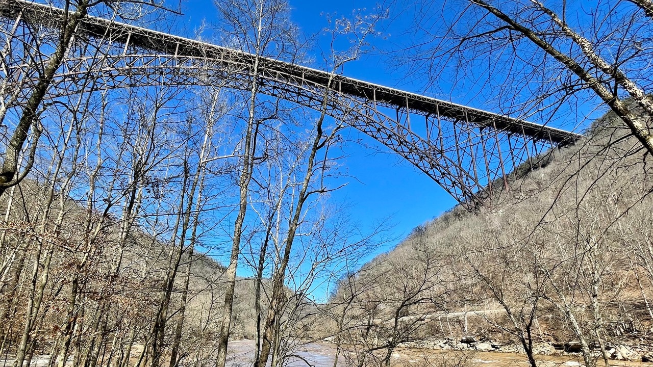 The iconic bridge was constructed using Cor-Ten steel