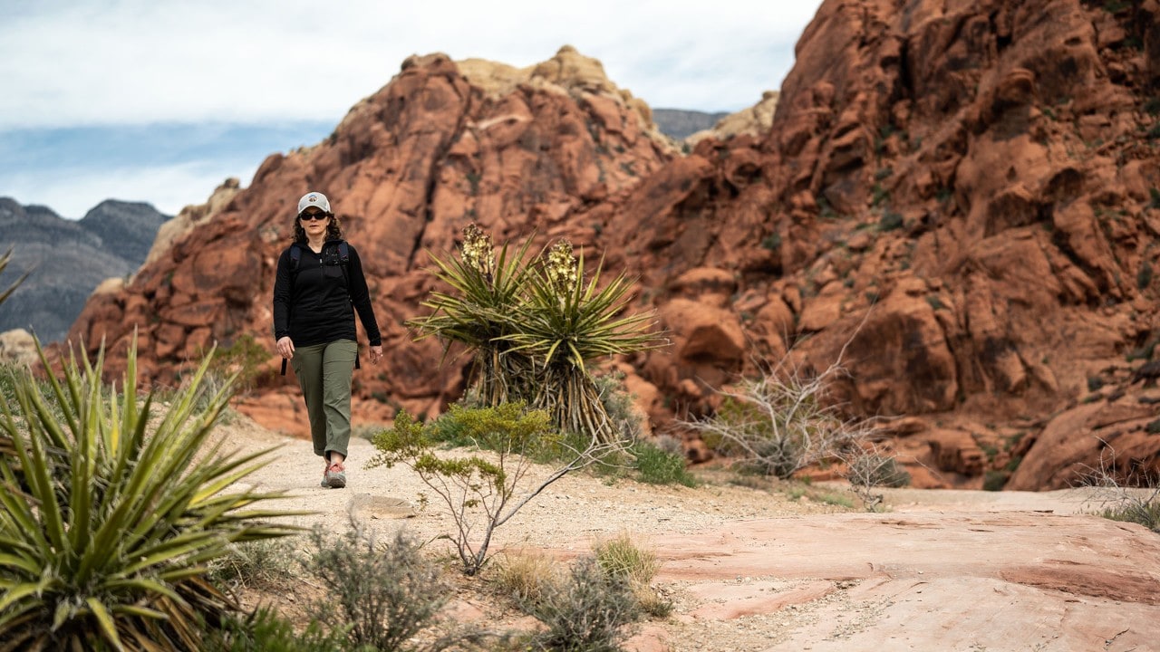 Meghan Baker hikes the Calico Hills Trail, one of Red Rock Canyon's many trails.