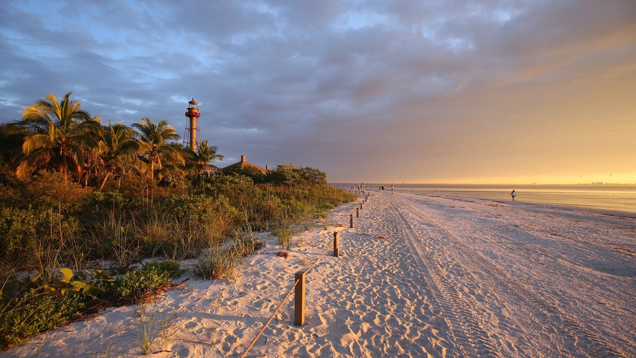 Lighthouse Beach offers great shelling, especially before the crowds arrive.