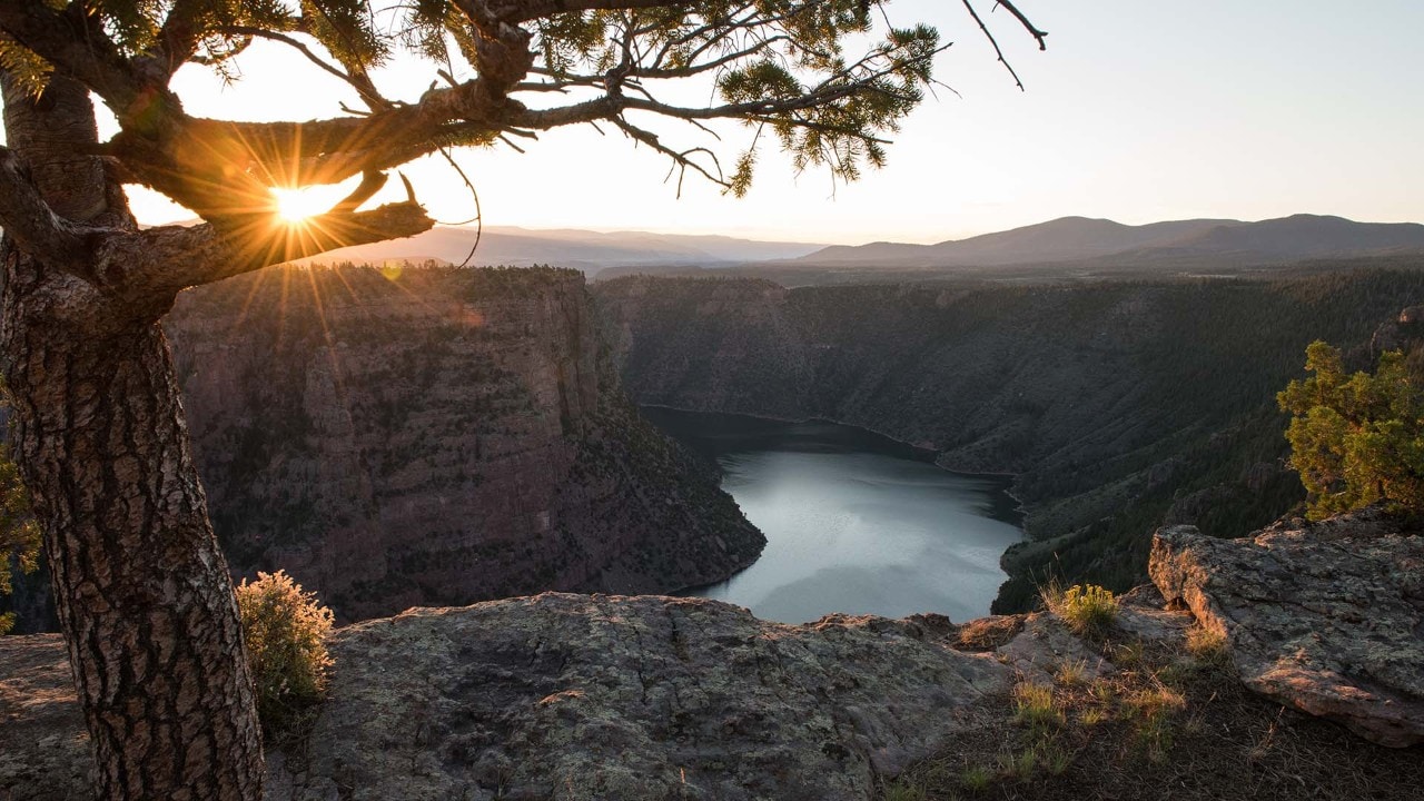 The Red Canyon Overlook offers a fantastic view of the Flaming Gorge Reservoir.