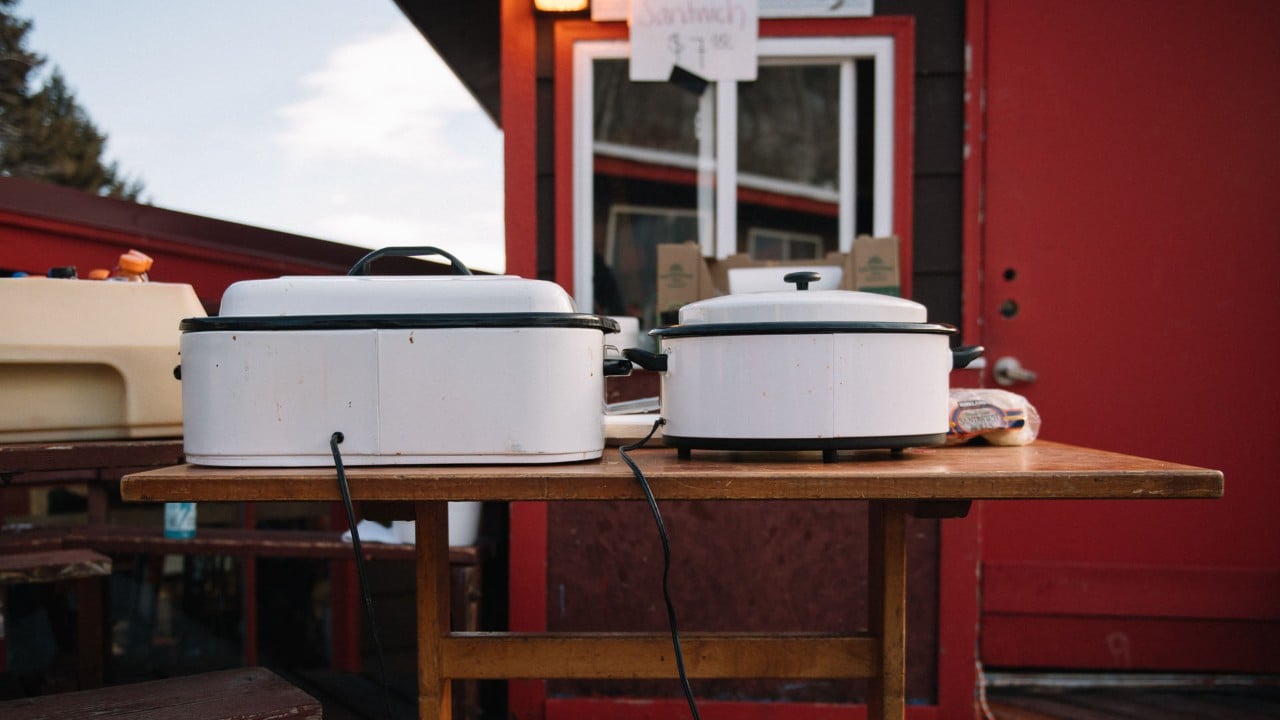 Steak sandwiches are served out of slow cookers at Great Divide Ski Area. 