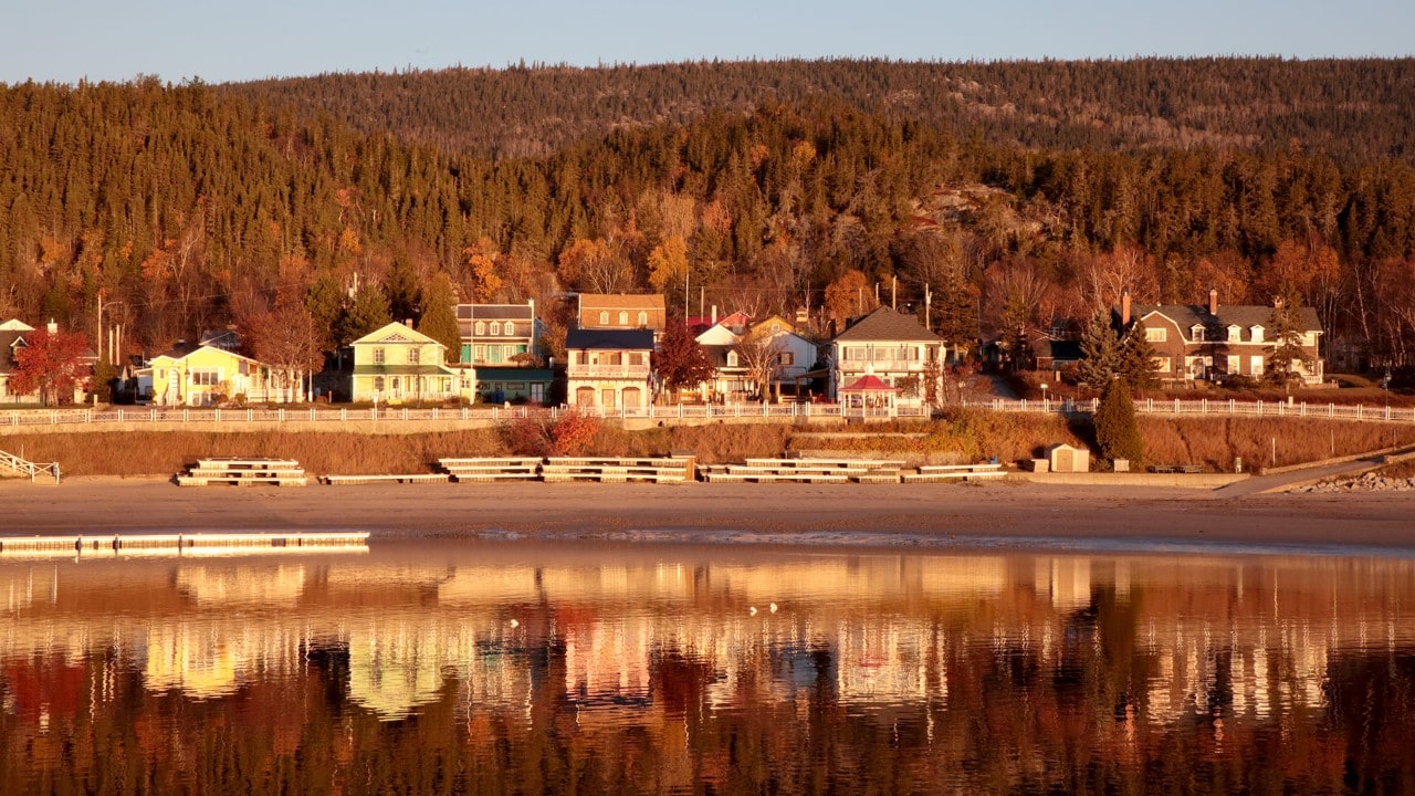 Tadoussac is at the confluence of the Saint Lawrence and Saguenay rivers.