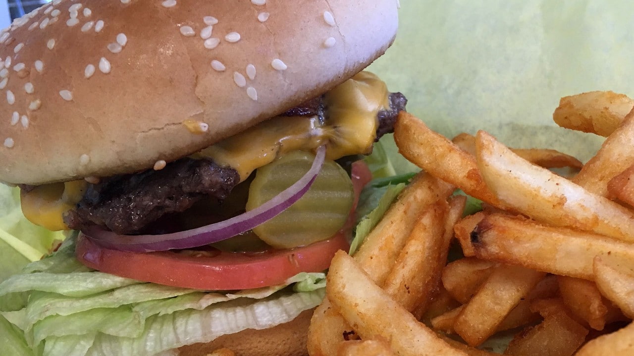 One of 24 burger options at Hula's in Escalon, California