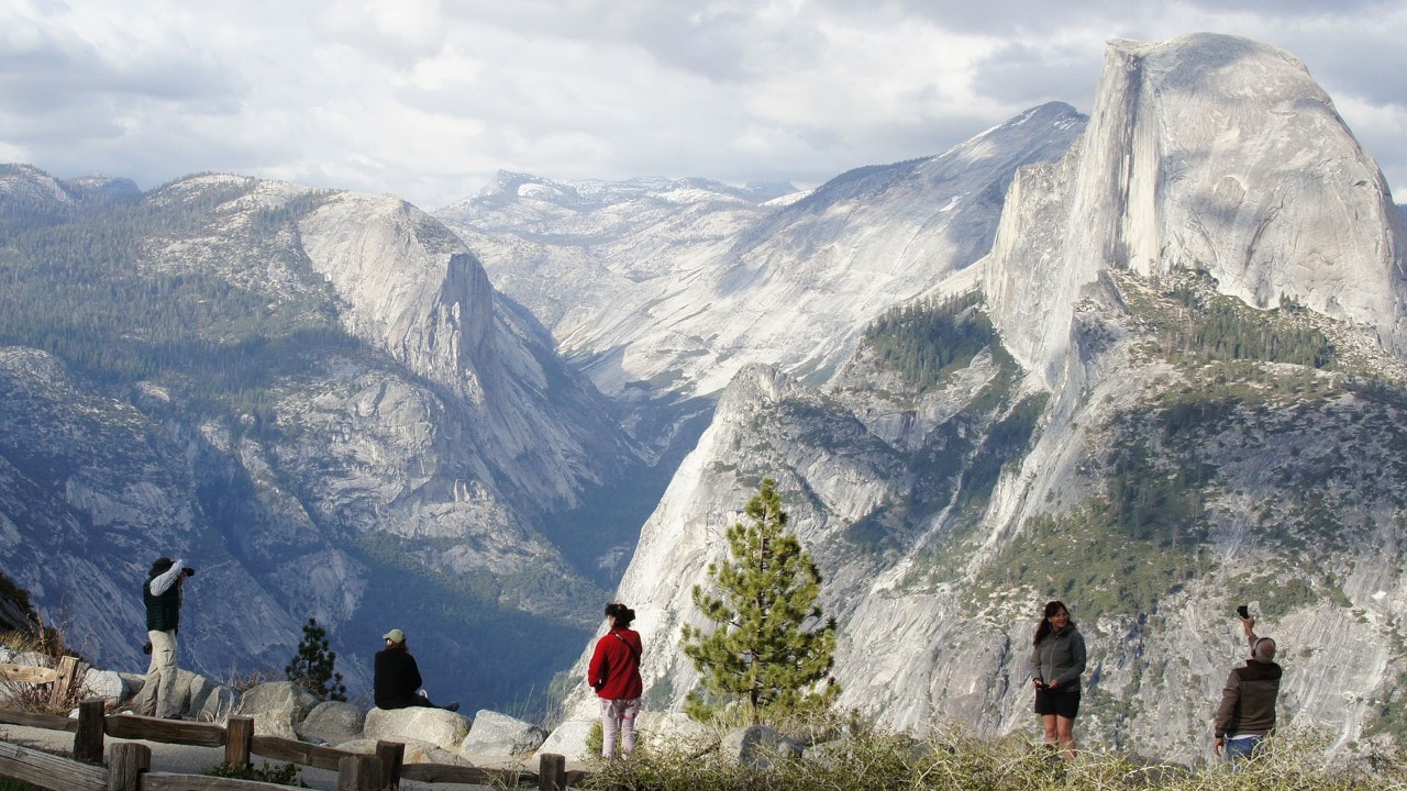 At an elevation of 7,214 feet, Glacier Point provides an unobstructed view of Half Dome