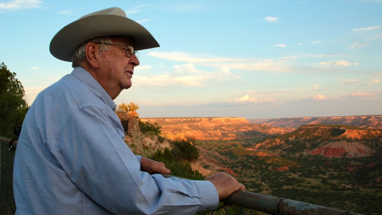 John Duke, a first-time visitor, enjoys his "million dollar view" from the Sorenson cabin.
