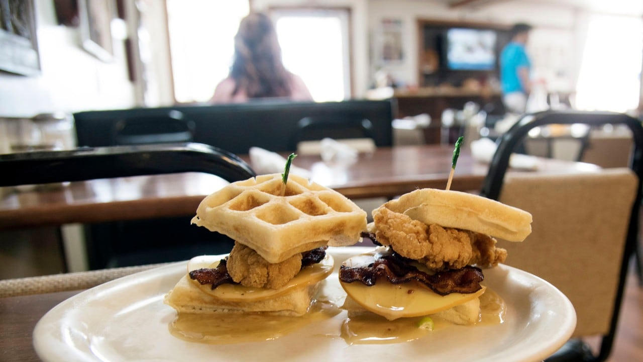 Chicken and waffle sandwiches at the Blue Ridge Cafe