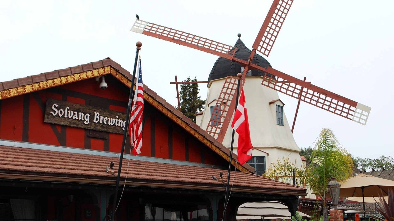 The windmill at Solvang Brewing Company is just part of the town's Danish charm.