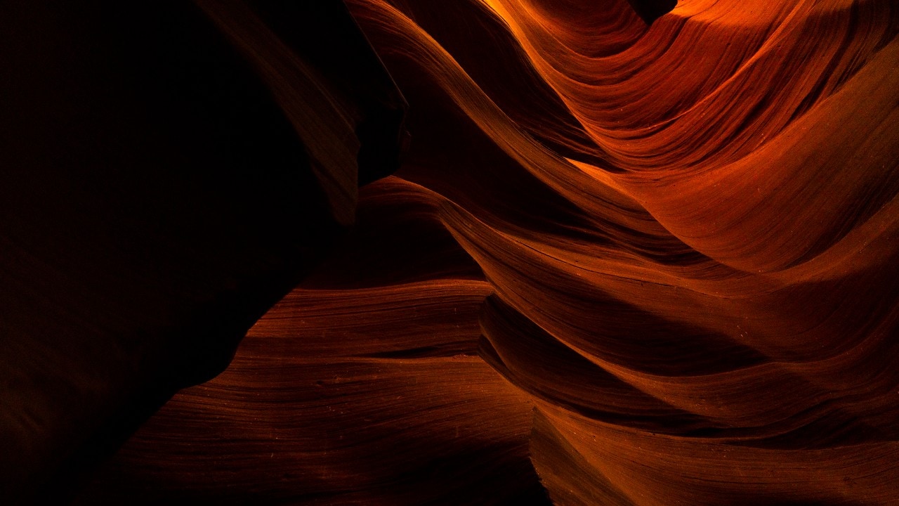 Lower Antelope Canyon lights up during a morning tour.