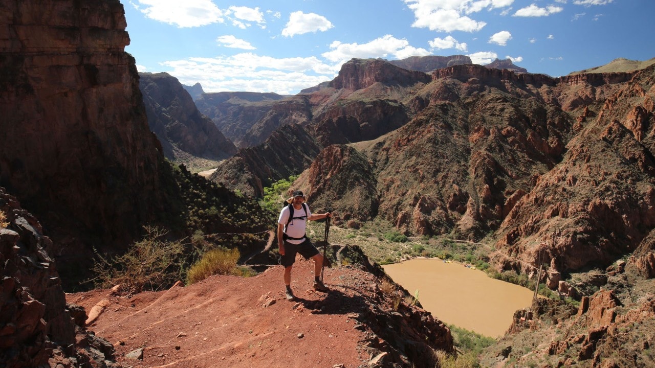 The author descends the South Kaibab Trail.