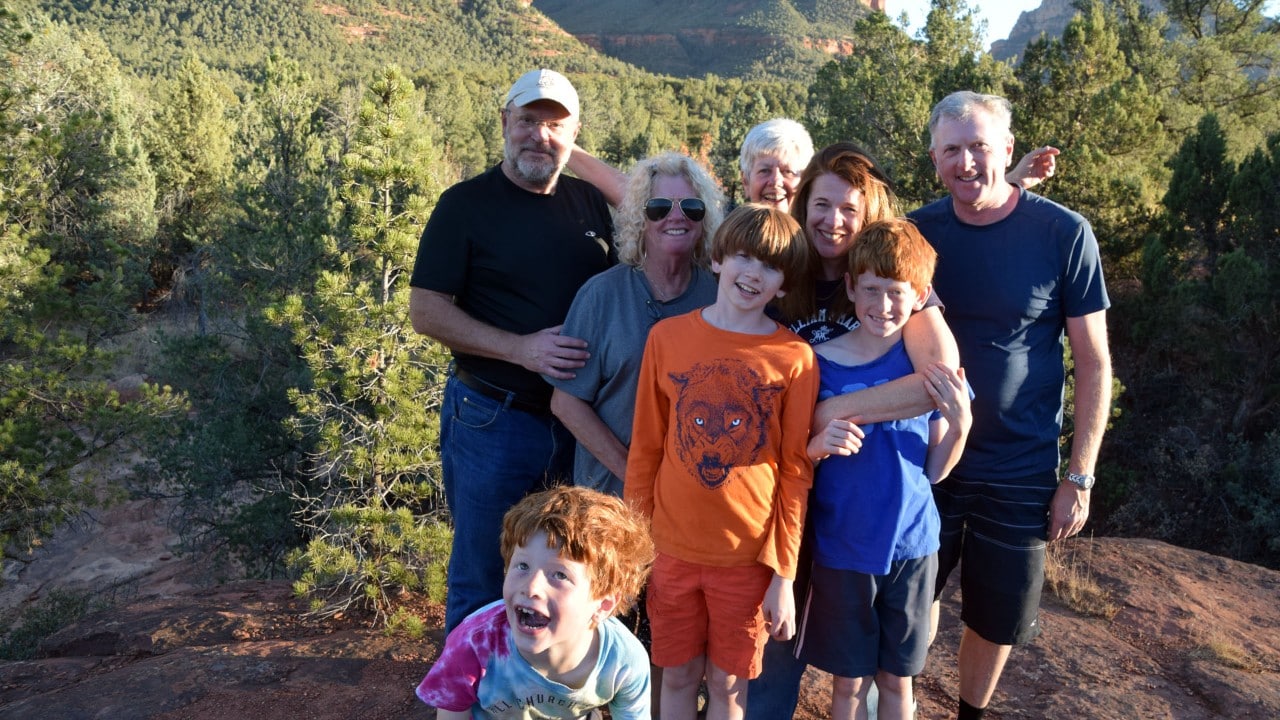 A family picture among the red rocks of Sedona