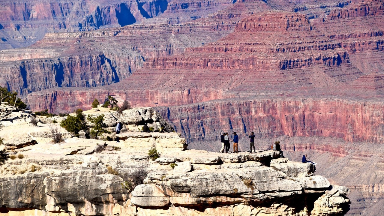A view of the Grand Canyon looking out from Mather Point