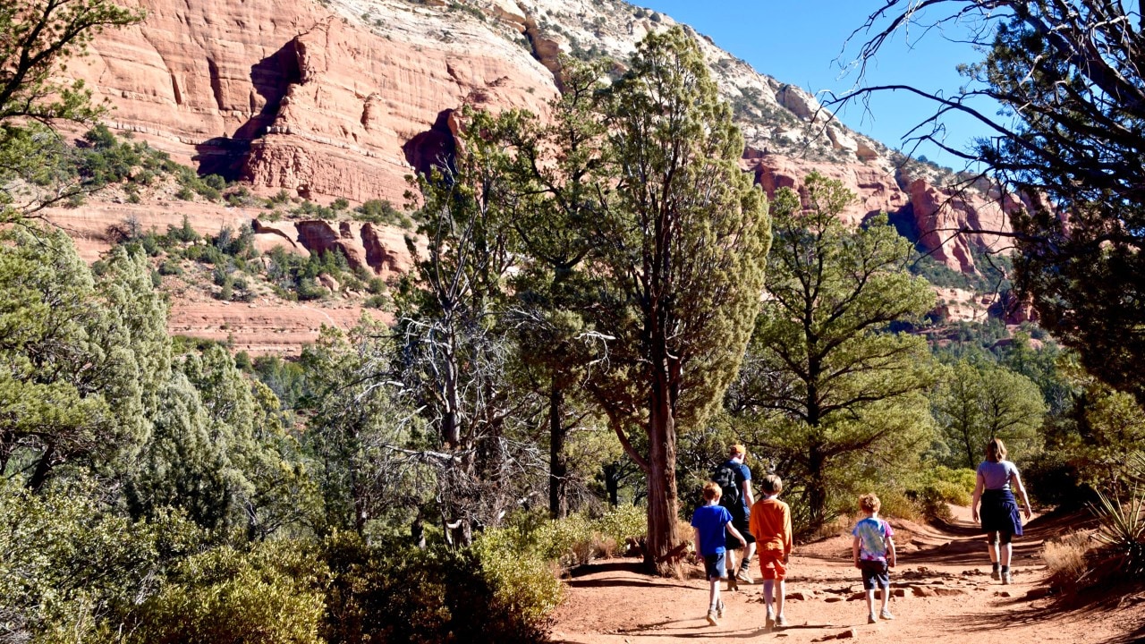 Even the easy, flat stretch of the Devil's Bridge trail in Sedona, Ariz., offers beautiful vistas of the red rock wilderness.