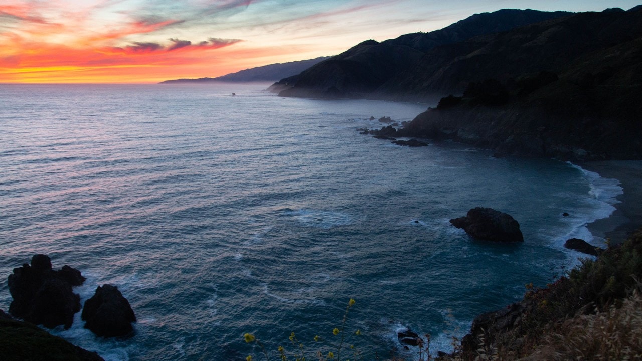 California coast sunset