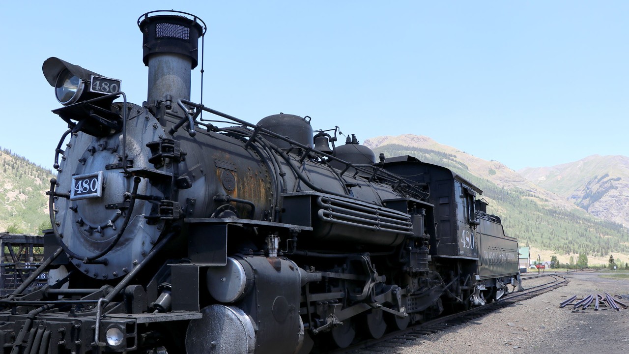 A narrow gauge railroad takes visitors from Durango to Silverton.