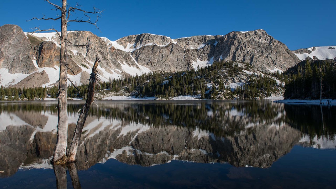 Mirror Lake is easily accessed from the Snowy Range Scenic Byway.