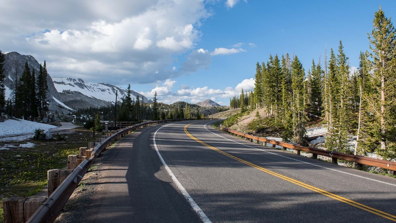 The 29-mile-long Snowy Range Scenic Byway takes drivers through dense forests and apline tundra.