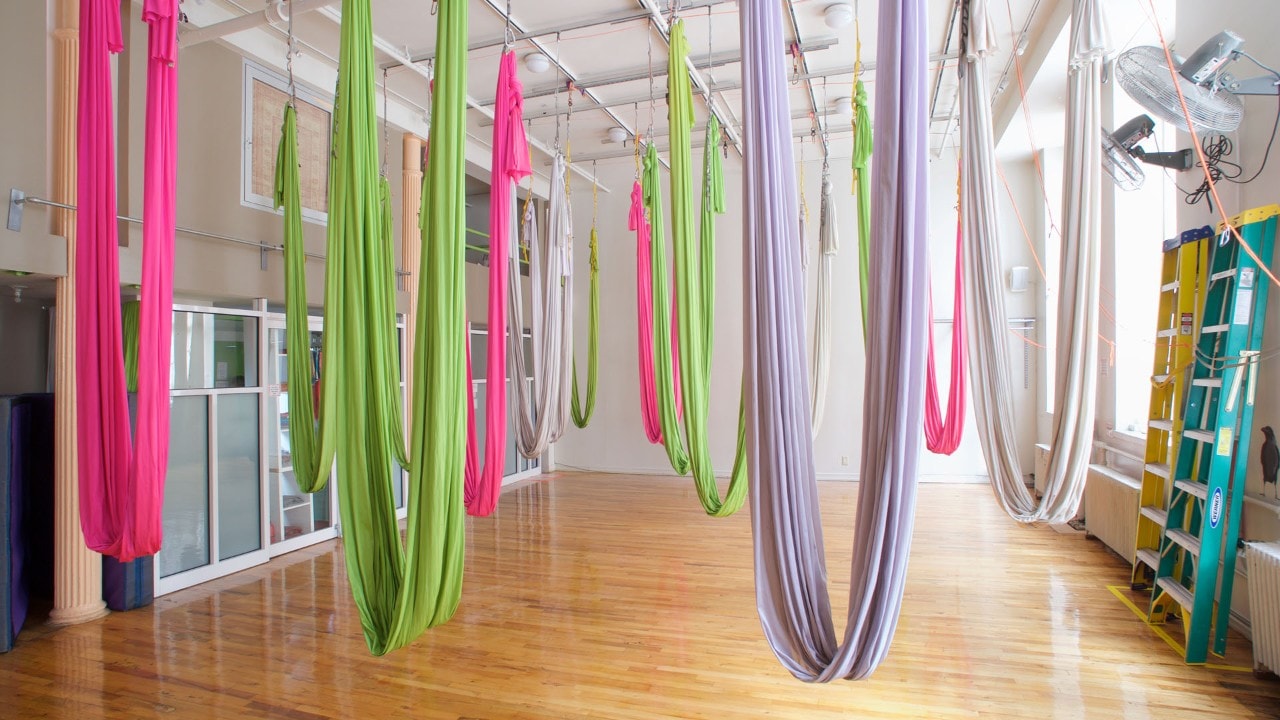 Om Factory in Manhattan offers some high-flying yoga adventure. Photo courtesy of Om Factory 