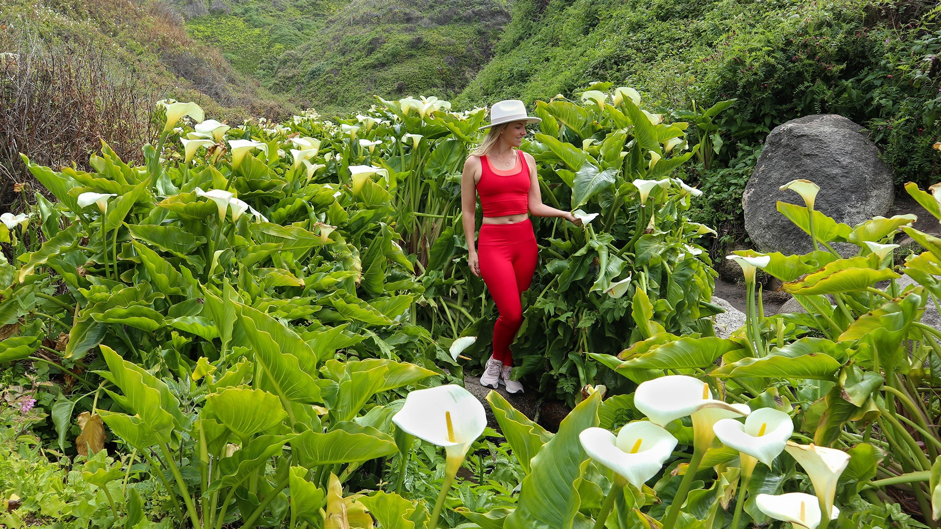  The author walks in the Calla Lily Valley at Garrapata Beach, California.