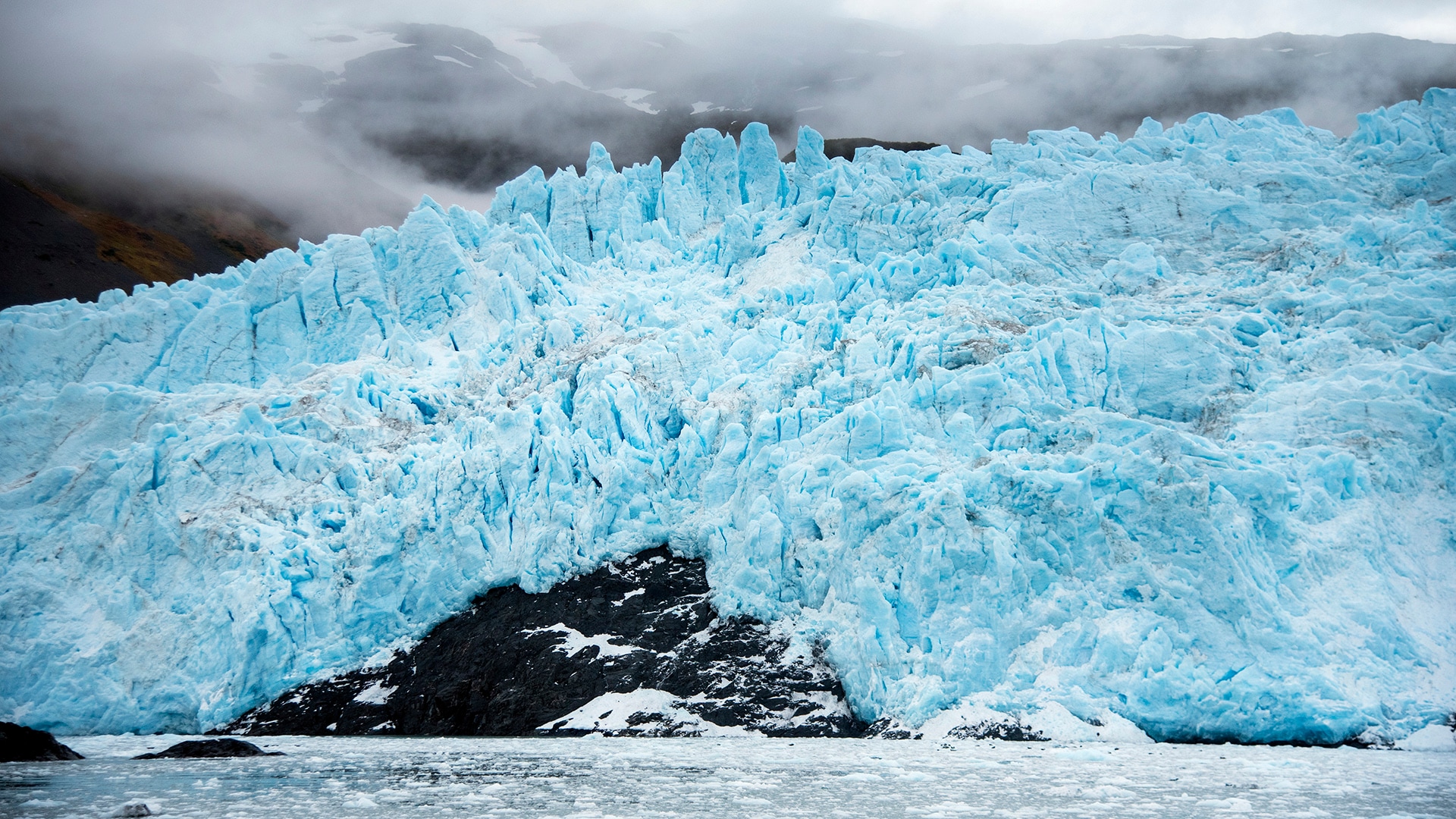 Aialik Glacier is the largest glacier in Aialik Bay, located in Kenai Fjords National Park.