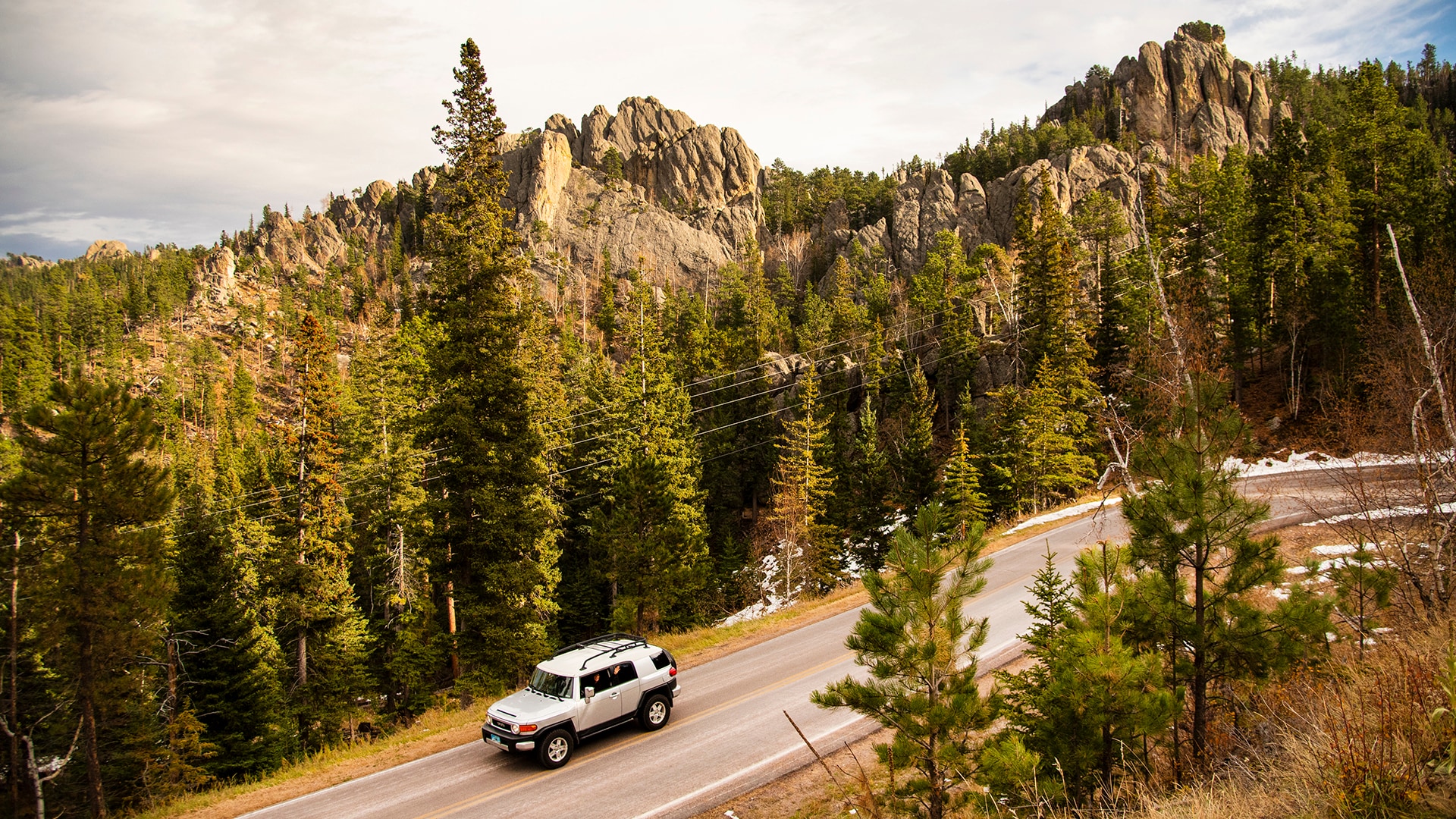 The Peter Norbeck Scenic Byway cuts through the heart of Black Hills National Forest.