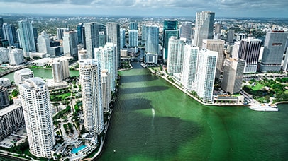 Miami downtown aerial view