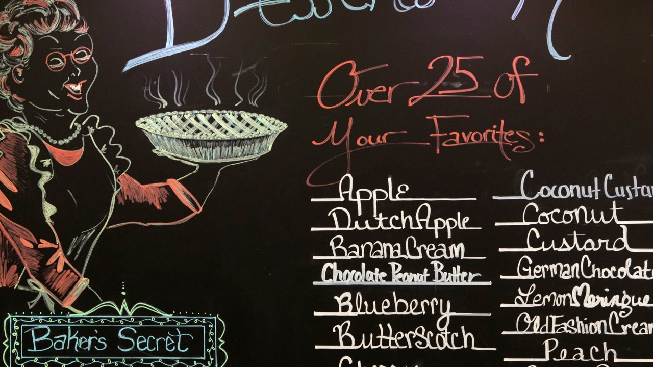 The menu is extensive at the Blue Gate Bakery.