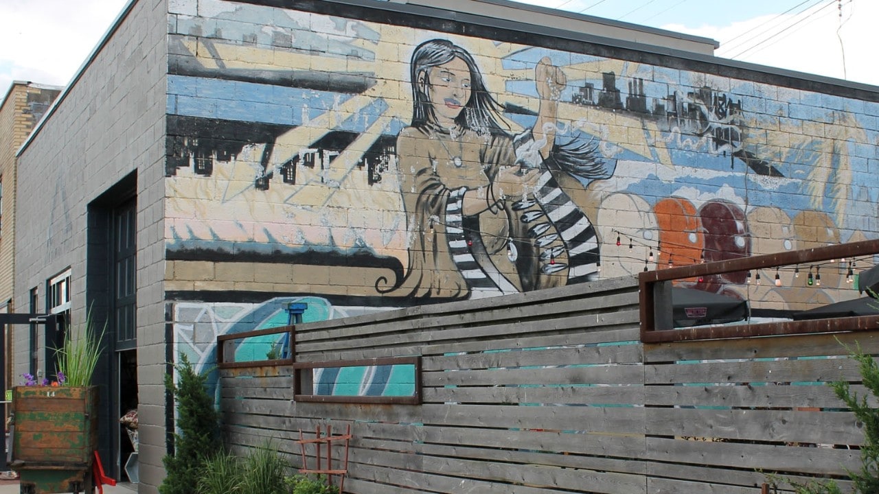 A mural on the main drag.