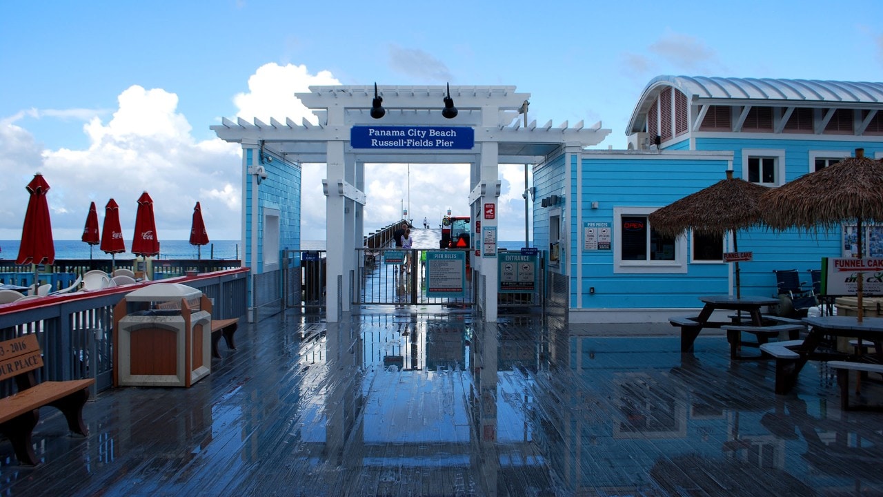 The Russell-Fields Pier in Panama City, Florida, is an ideal place to stop for lunch or a funnel cake.