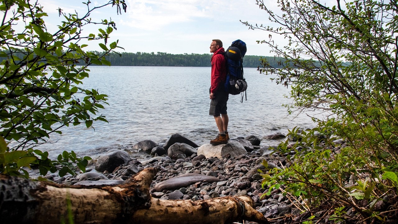 The author takes in the view along his backcountry hike.