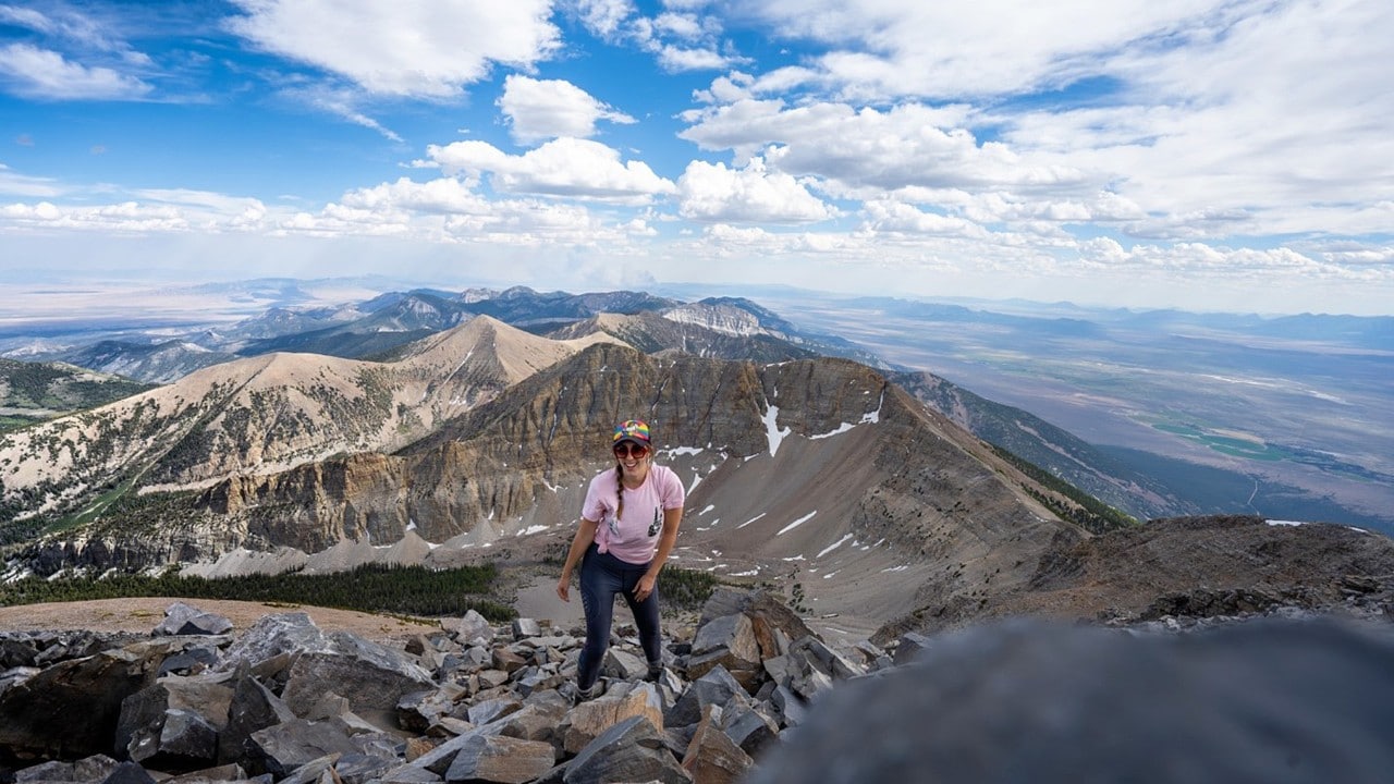 The author stands atop Wheeler Peak.