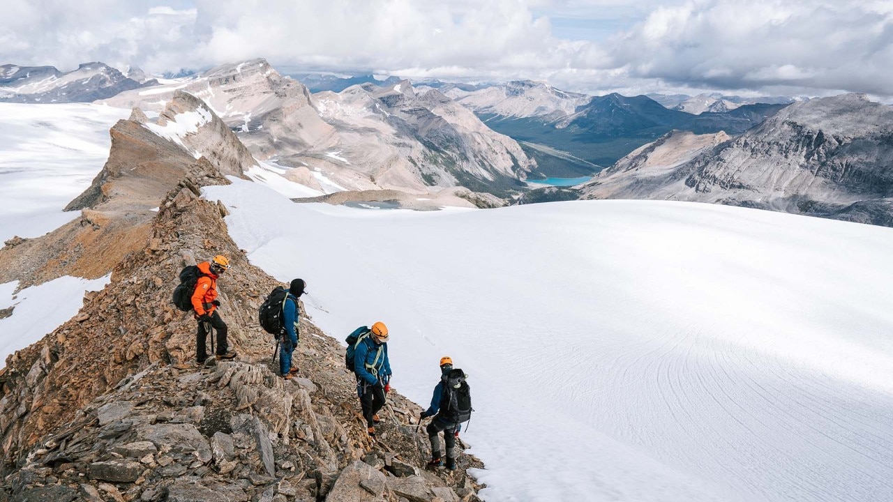 Students descend Mount Olive in Canada. Photo by Emma Skye