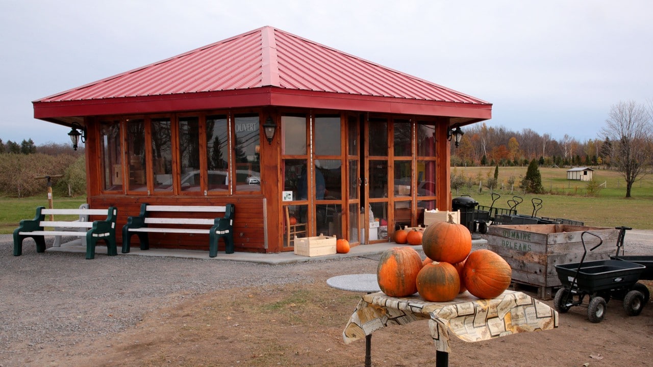 Produce stands line Route 368, which circles the island.