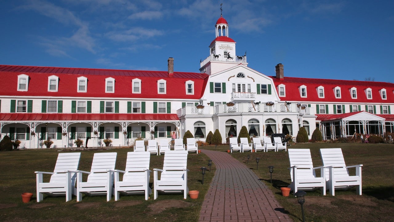The distinctive Hotel Tadoussac opened in 1864.