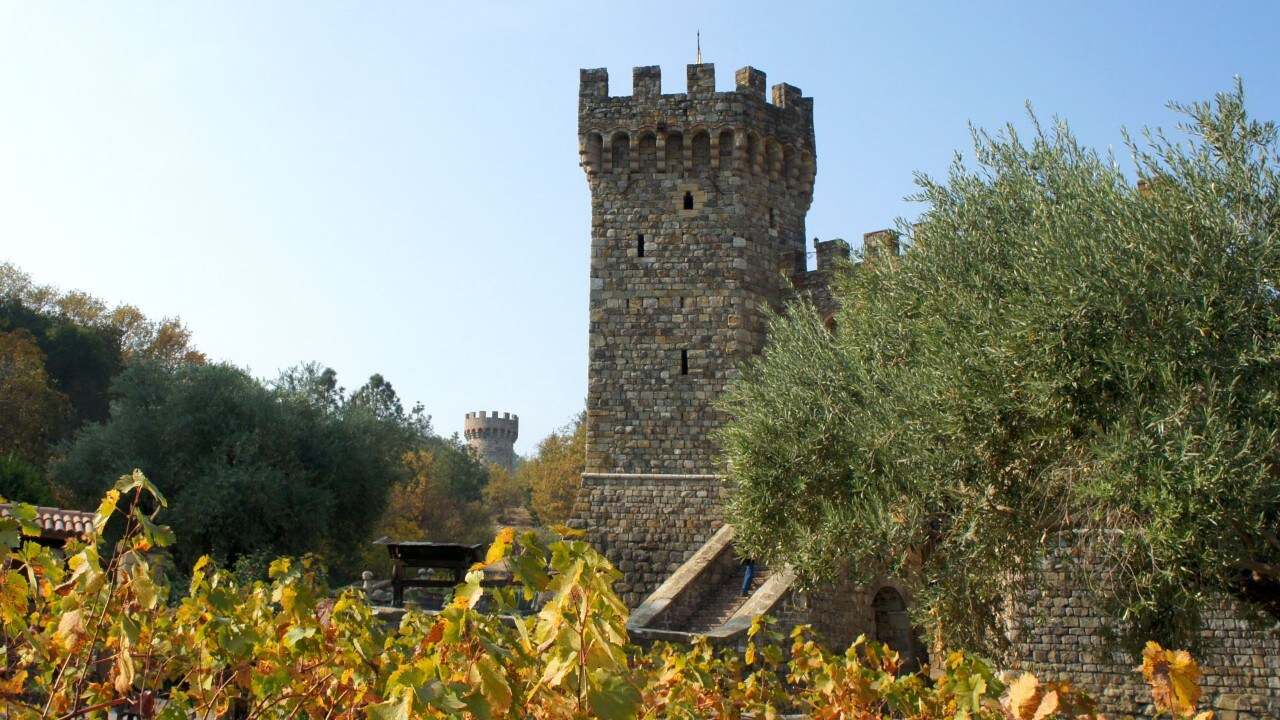 Some 8,000 tons of hand-chiseled local stone and nearly one million imported antique bricks were used to build Castello di Amorosa in Calistoga.