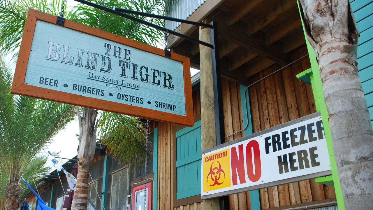 The Blind Tiger, a beachside hangout in Bay St. Louis, Mississippi