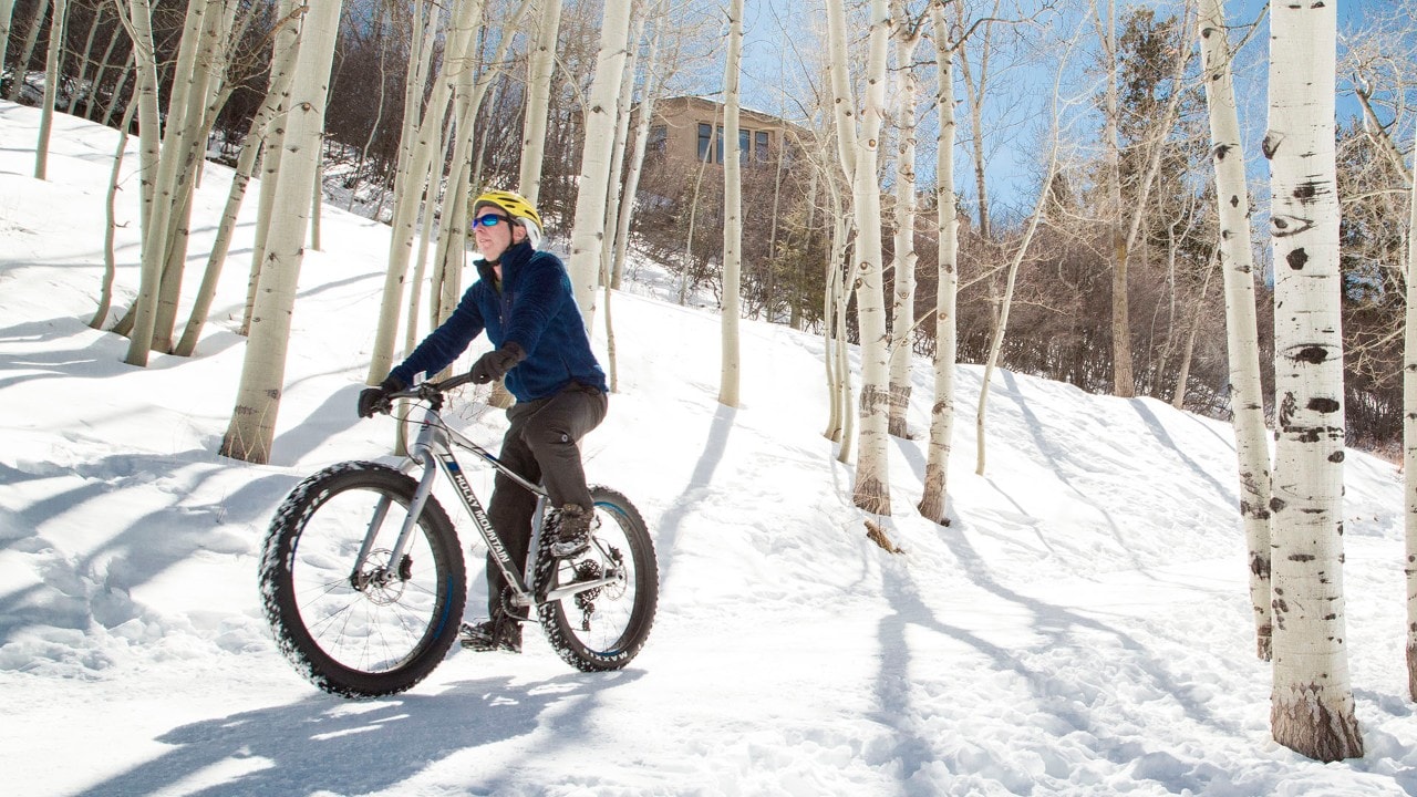 Bike through the snow.