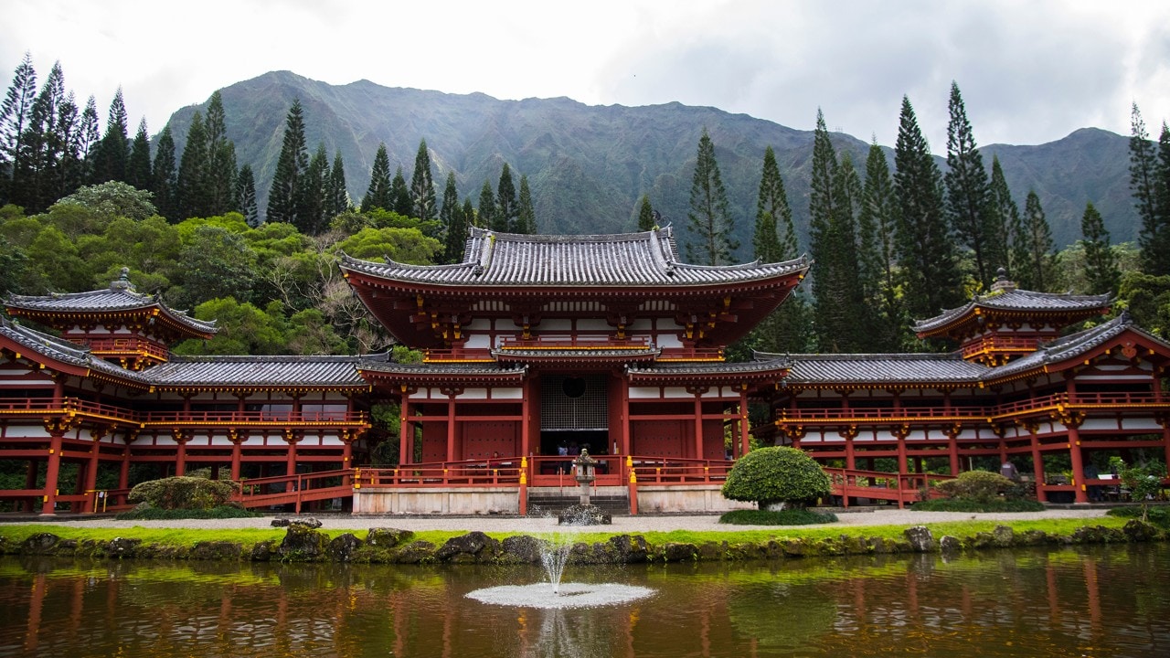 Byodo-In Temple is a replica of a historic Buddhist temple in Uji, Japan. 