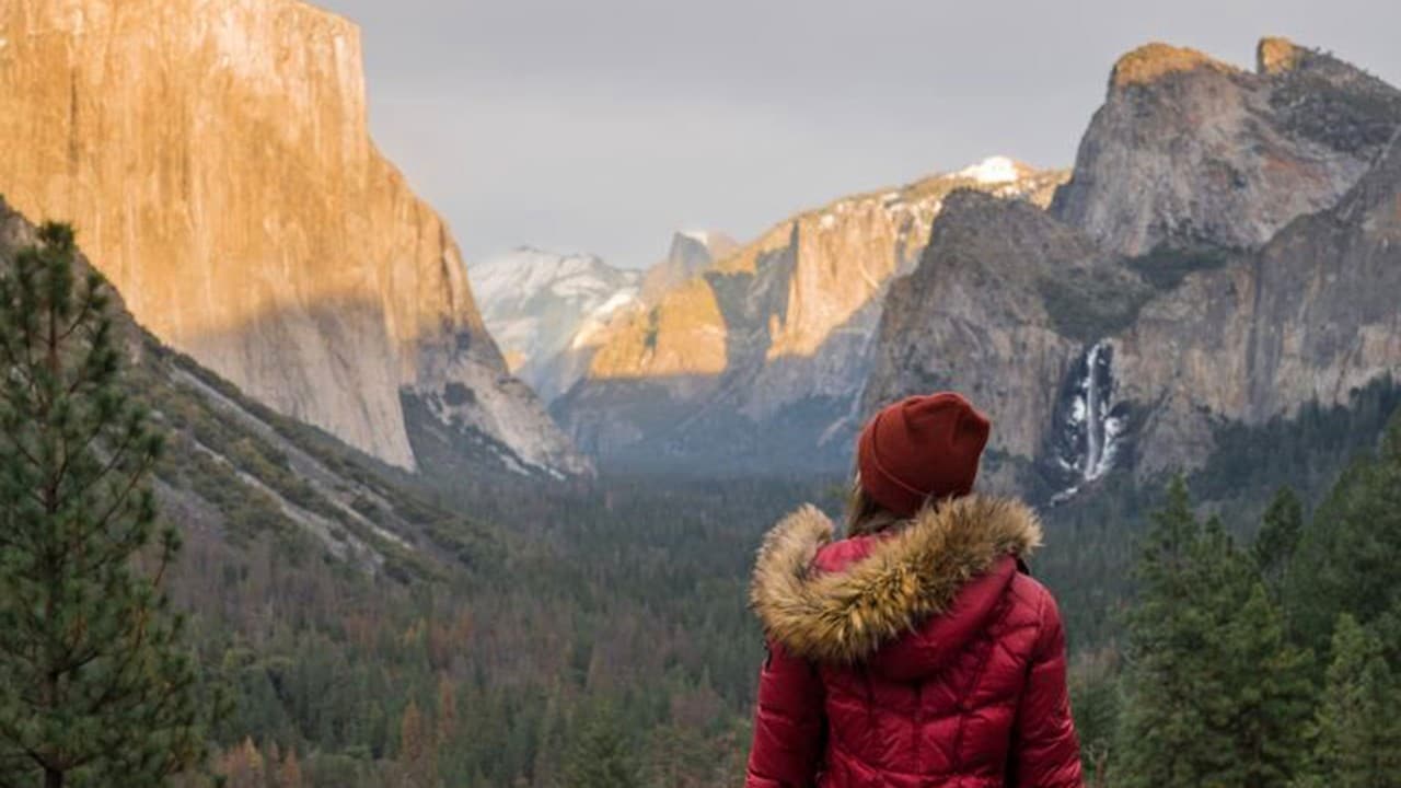 The writer admires the view of Yosemite Valley.