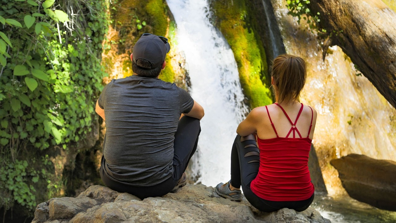 Michael and Megan rest after a scenic hike to Limekiln Falls.