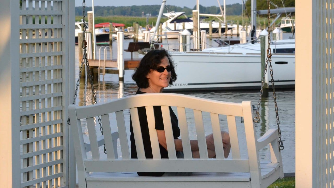 Lauren relaxes at the Inn at Perry Cabin in Oxford, Maryland