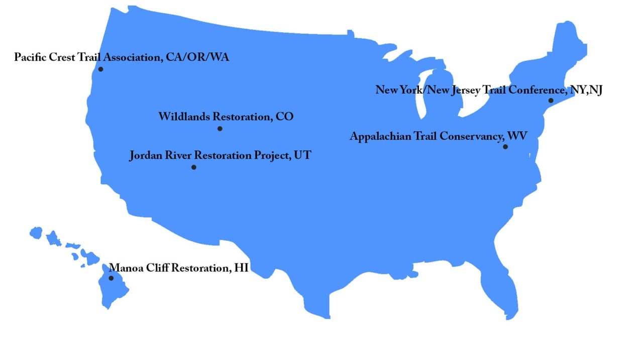 United States trail restoration map