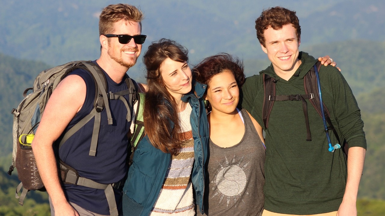 The trail restoration crew smiles after a day of hiking the Appalachian Trail. Photo by Emanuel Vinkler