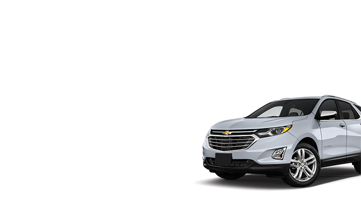 Silver Chevrolet Equinox against white background
